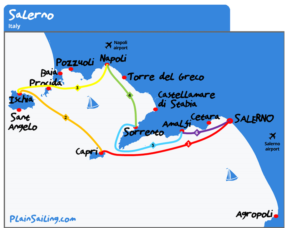 Salerno - 6 day sailing itinerary